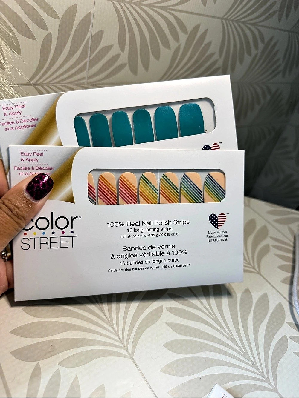 Color Street Nail Polish Strips Blue & Multicolor NWT